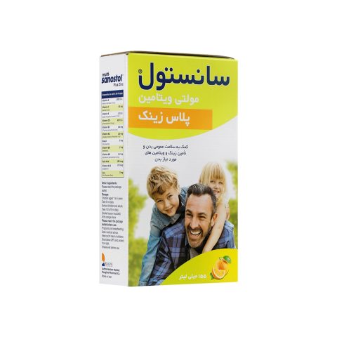 شربت مولتی ویتامین سانستول پلاس زینک 155 میلی لیتر