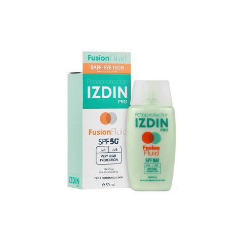 ضد آفتاب بی رنگ ایزدین پرو مدل فیوژن فلوئید با SPF50+
