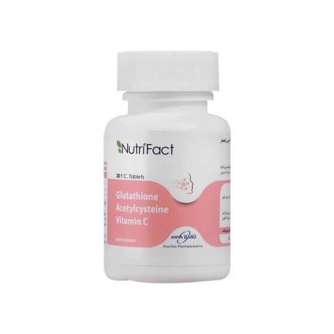 قرص گلوتاتیون و استیل سیستئین و ویتامین سی نوتری فکت آریا دارو 30 عدد