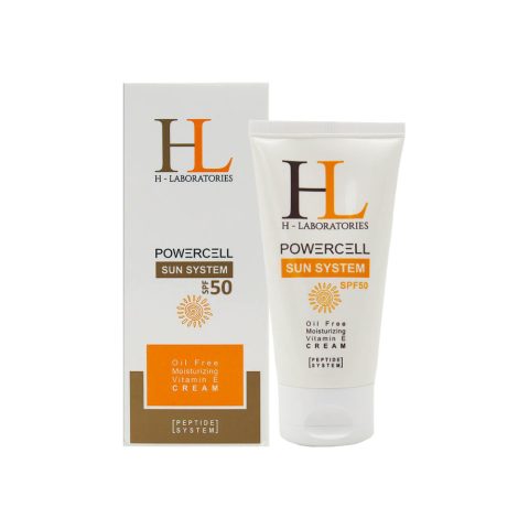 کرم ضد آفتاب بی رنگ اچ ال مدل سان سیستم مناسب برای انواع پوست با SPF50
