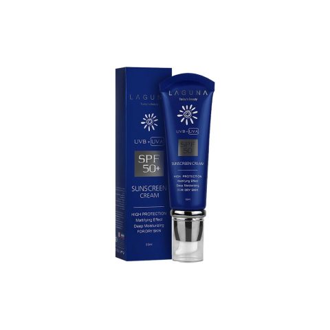 کرم ضد آفتاب بی رنگ لاگونا +SPF50 مناسب پوست خشک 50 میلی لیتر